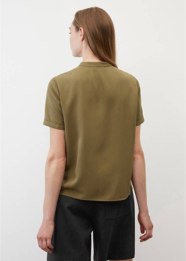 Marc O'Polo Blouse with a band collar regular fit Groen Dames
