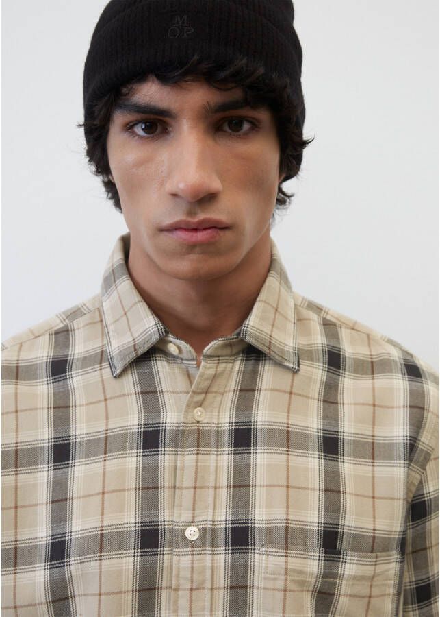 Marc O'Polo Regular long sleeve flannel shirt Bruin Heren