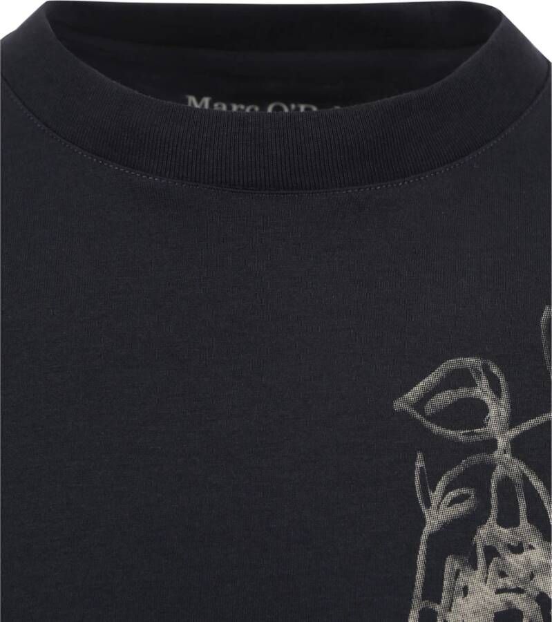 Marc O'Polo Marc &O&amp;#39;Polo; T-Shirt Bloem Navy Blauw Heren
