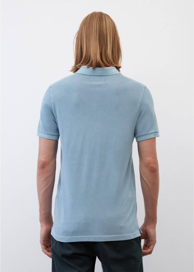 Marc O'Polo Short sleeve polo shirt in piqué fabric Blauw Heren