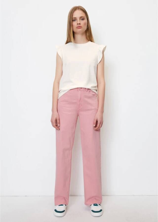 Marc O'Polo Straight Trousers Roze Dames