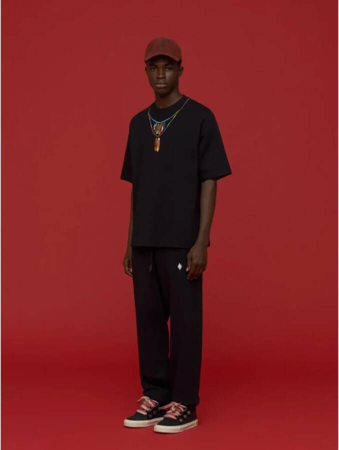Marcelo Burlon Cross Relax Sweatpants Zwart Wit Zwart Heren