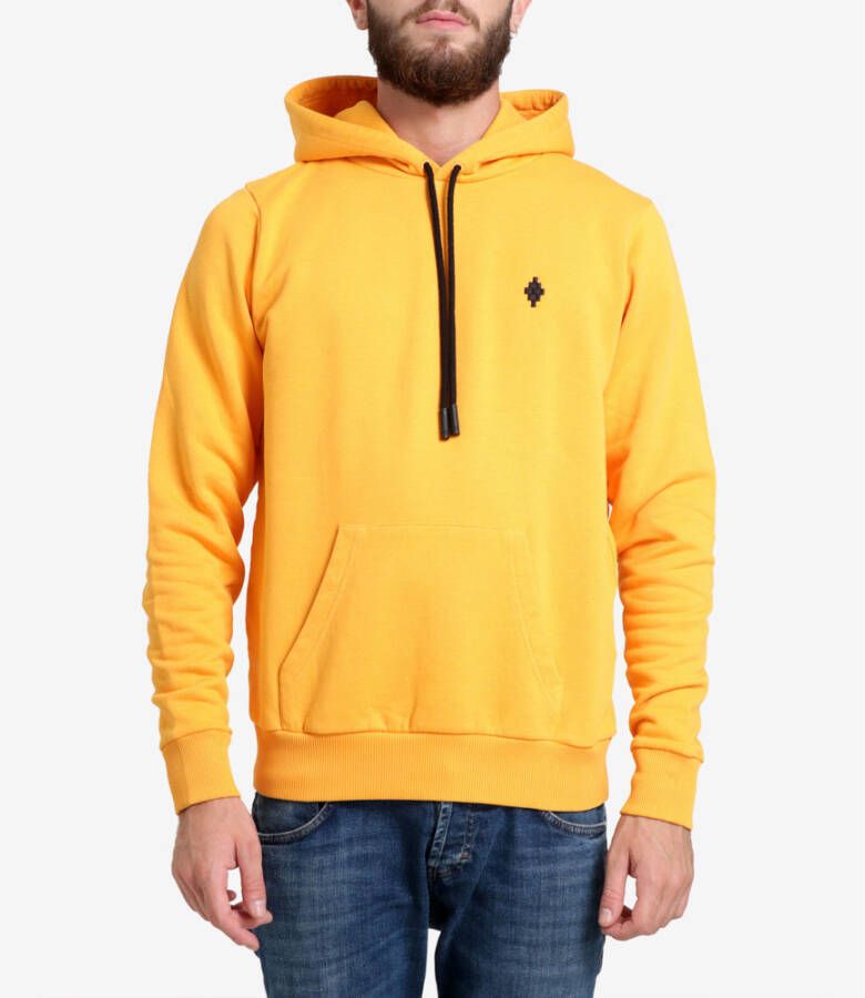 Marcelo Burlon Okergele Cross Logo Hoodie Geel Heren