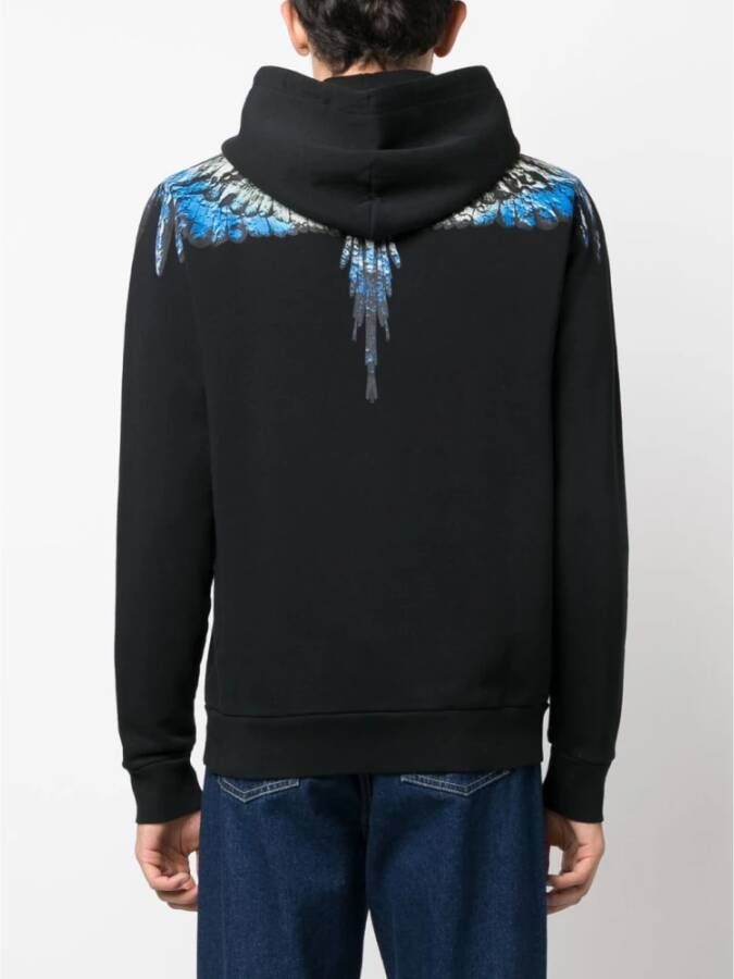 Marcelo Burlon Lunar Wings Biologisch Katoenen Hoodie Zwart Heren
