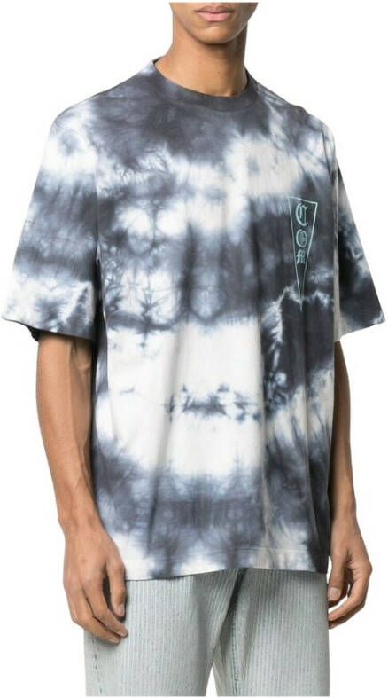 Marcelo Burlon COM Logo Tie-Dye Oversize T-Shirt Grijs Heren