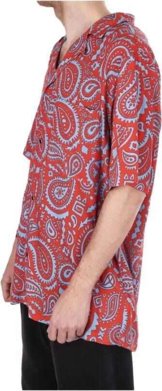 Marcelo Burlon Korte mouwen shirt met opvallende logo print voor heren Rood Heren