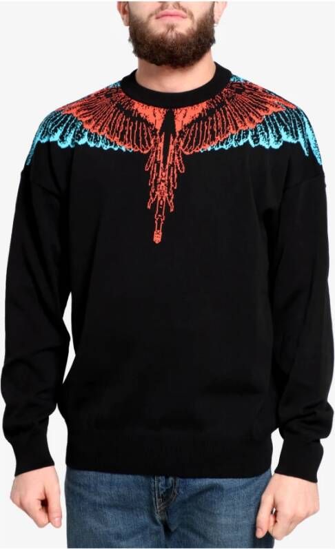 Marcelo Burlon Zwarte Wings Crew Neck Sweater Zwart Heren