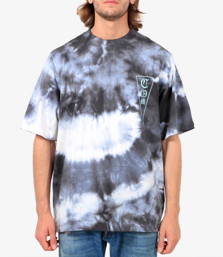 Marcelo Burlon Circulair Contrast Logo T-Shirt Blauw Heren