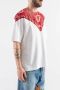 Marcelo Burlon Heren Wit en Rood Katoenen T-Shirt White Heren - Thumbnail 3