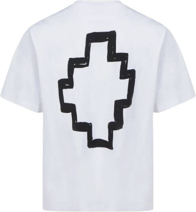 Marcelo Burlon Witte leren T-shirt met Kruislogo Wit Heren