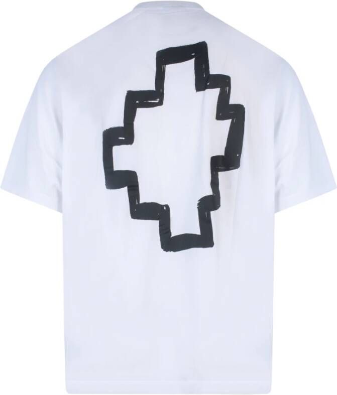 Marcelo Burlon Biologisch katoenen T-shirt met frontaal logo print Wit Heren