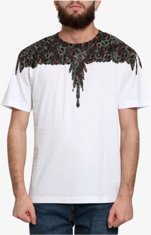 Marcelo Burlon Dieren Vleugel Print Tops Wit Heren