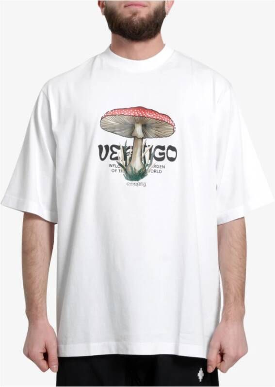 Marcelo Burlon Vertigo Mushroom Print Wit T-Shirt Wit Heren