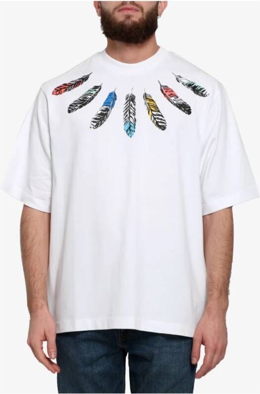 Marcelo Burlon Verenmotief Crew Neck Tops Wit Heren