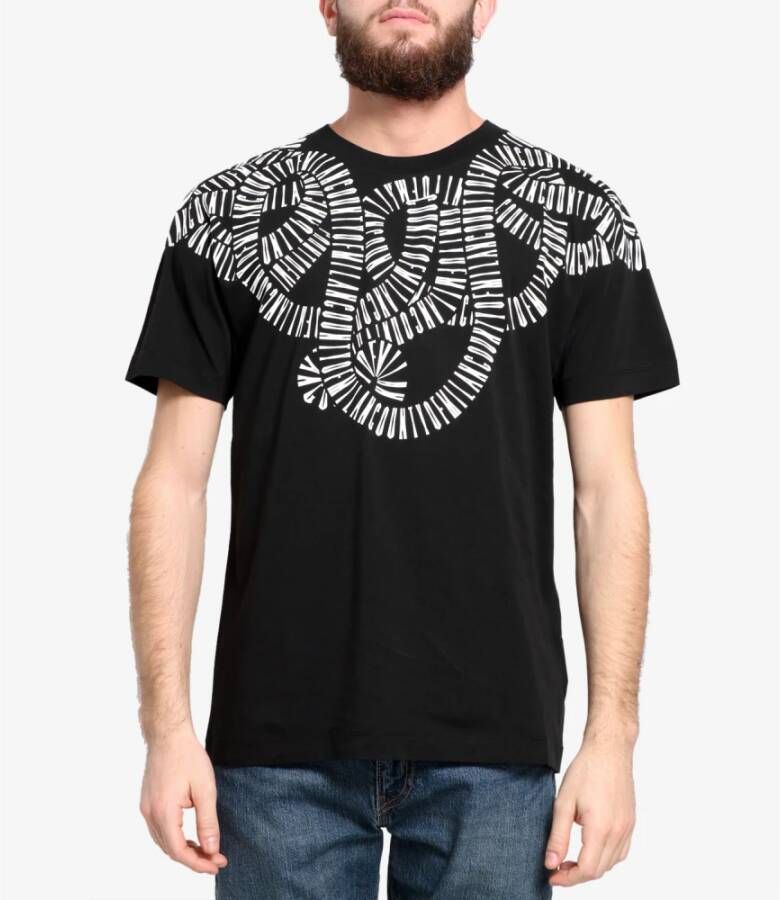 Marcelo Burlon Zwarte Logo Print Katoenen Tops Zwart Heren