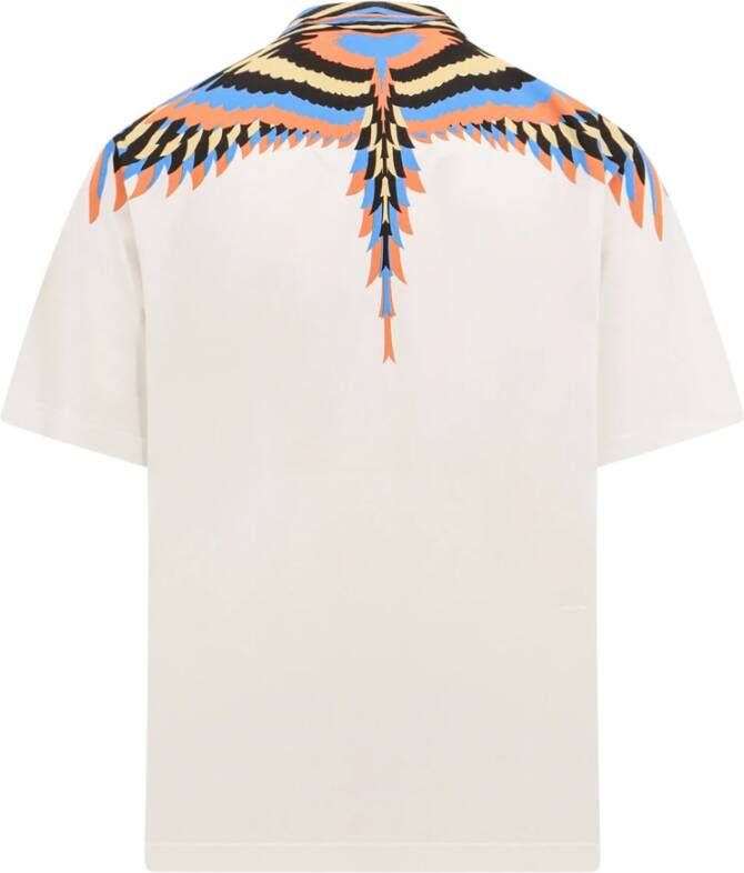 Marcelo Burlon Witte Crew-neck T-shirt met Iconische Patch White Heren