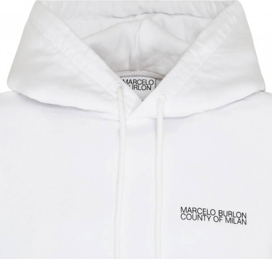 Marcelo Burlon Witte Cross Motif Hoodie White Heren