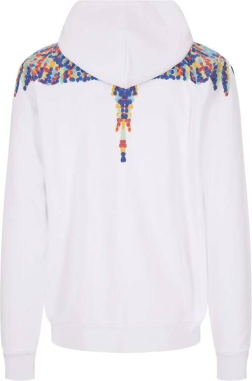 Marcelo Burlon Witte Katoenen Hoodie met Multikleurige Vleugels White Heren