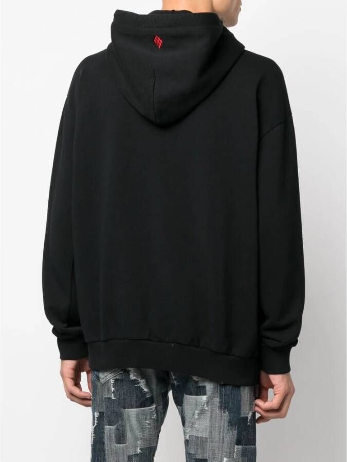 Marcelo Burlon Zwarte Rode Veren Ketting Hoodie Zwart Heren