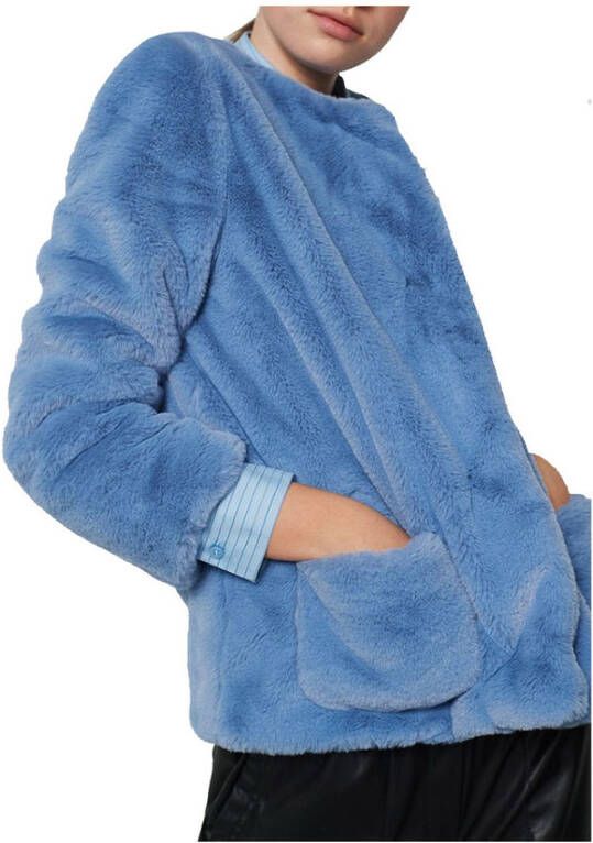 Marella Fur-effect Jacket Blauw Dames