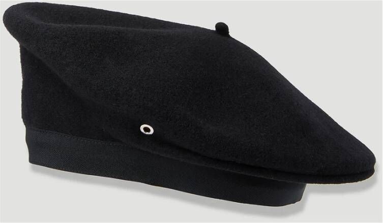 Marine Serre Geborduurde wollen baret met logo Zwart Heren