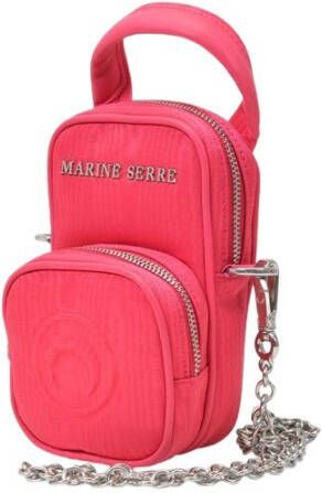 Marine Serre Parpaing -tas in roze canvas Roze Dames