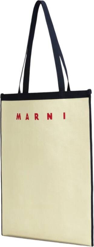 Marni Kleurblok Schoudertas Beige Heren