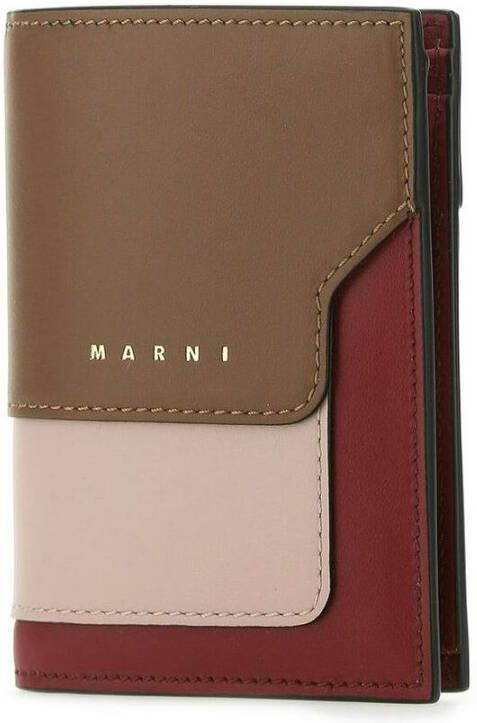 Marni Bi-Fold Wallet Bruin Dames