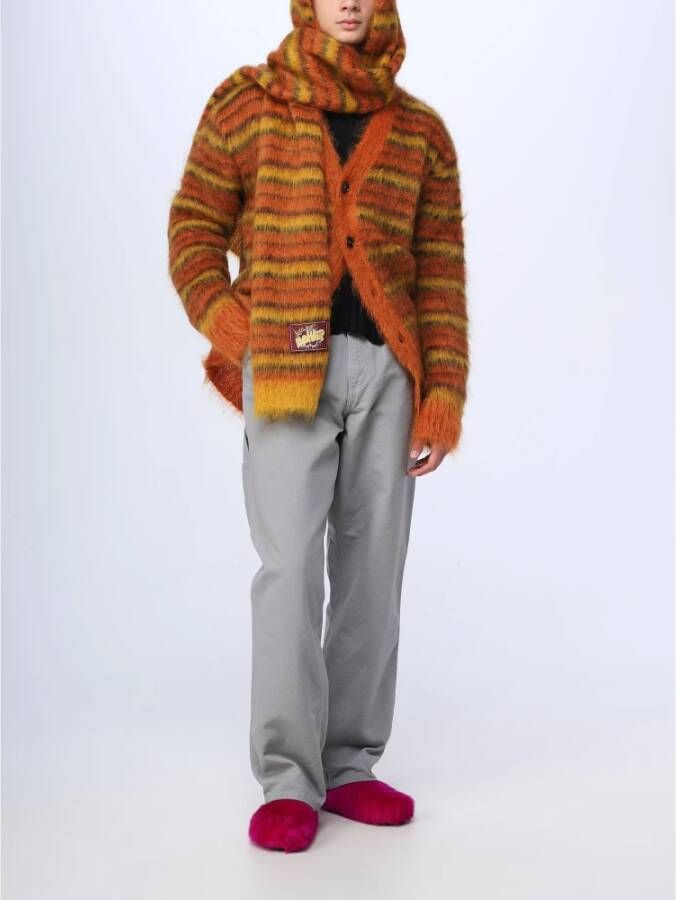 Marni Fuzzy-Wuzzy Cardigan: Stijlvol en Comfortabel Oranje Heren