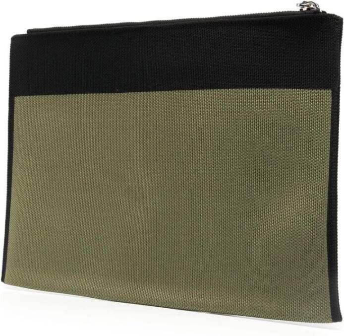 Marni Groene Logo-Geborduurde Rits Clutch Tas Groen Dames