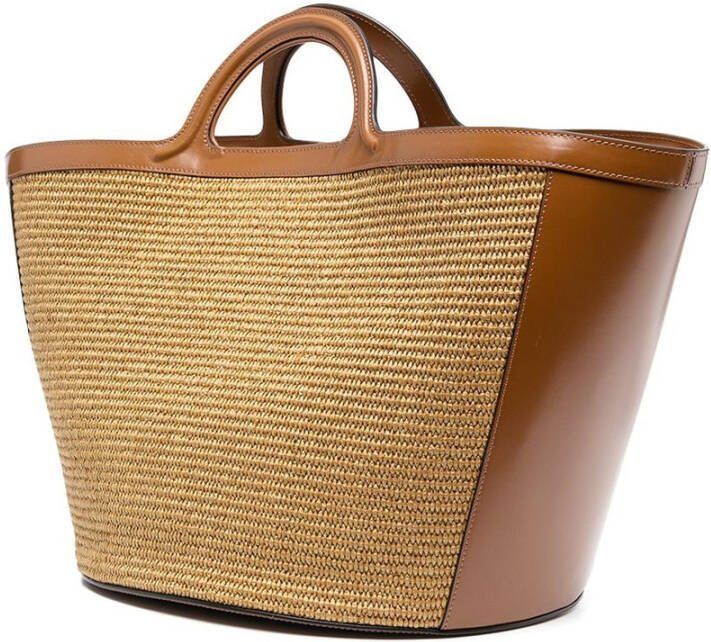 Marni Tropicalia Grote Tote Tas Bruin Dames
