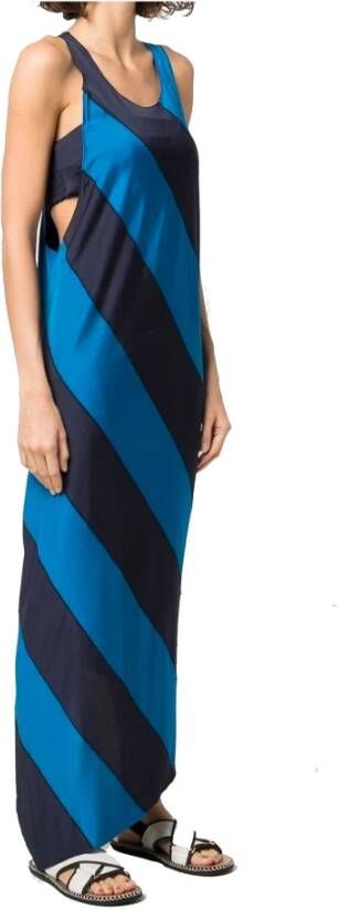 Marni Gestreepte Lange Streep Jurk Blauw Dames