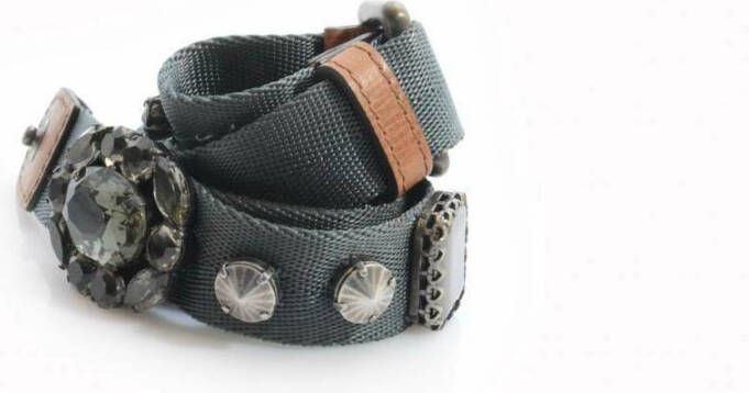 Marni Pre-owned adjustable waist belt with stones Grijs Dames