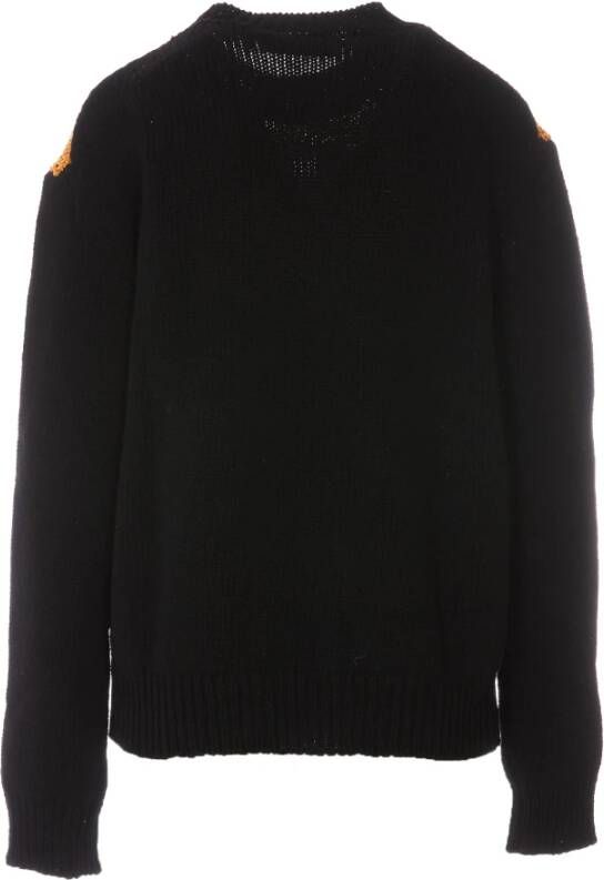 Marni Gezellige en stijlvolle geborduurde crewneck trui Zwart Dames