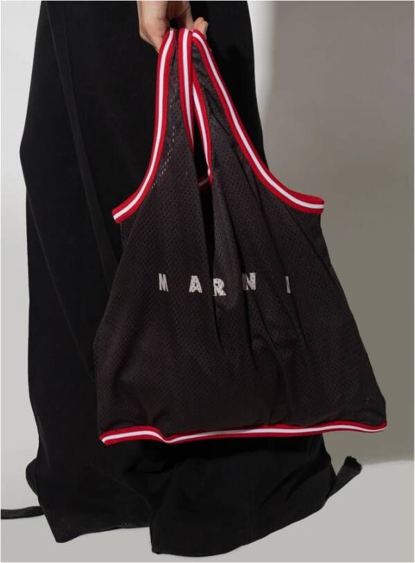 Marni Shopper tas met logo Zwart Heren