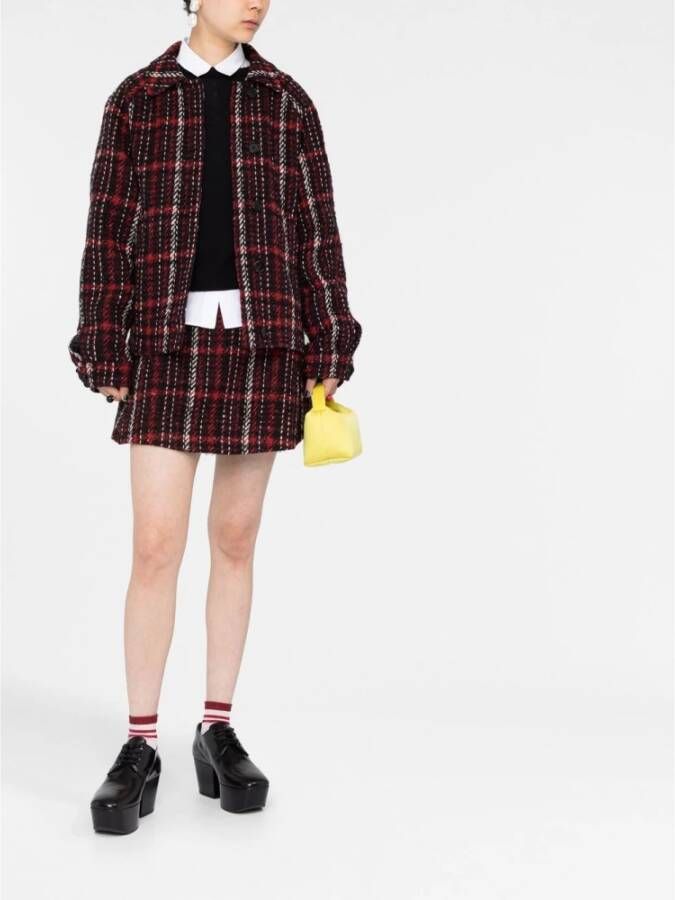 Marni Stijlvolle Tweed A-Lijn Minirok Meerkleurig Dames