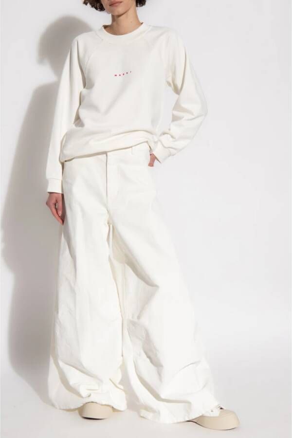 Marni Sweatshirt met logo Wit Dames