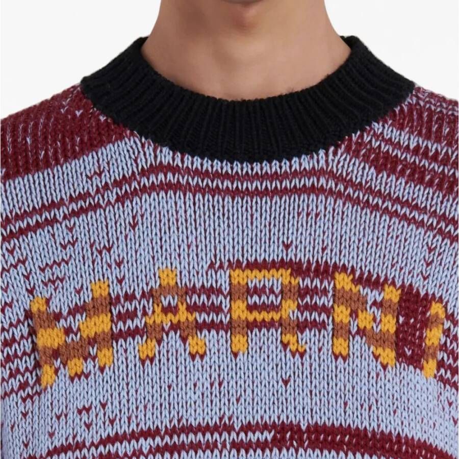 Marni Logo Sweater in Iris Blauw Paars Heren