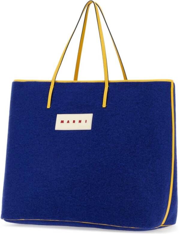 Marni Blauwe vilt medium Janus boodschappentas Blauw Dames