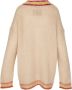 Marni Fluffy Mohair en Wol V-Hals College-Stijl Pullover Beige Dames - Thumbnail 2