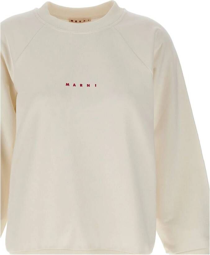 Marni Witte Biologisch Katoenen Sweatshirt Oversized Fit Wit Dames