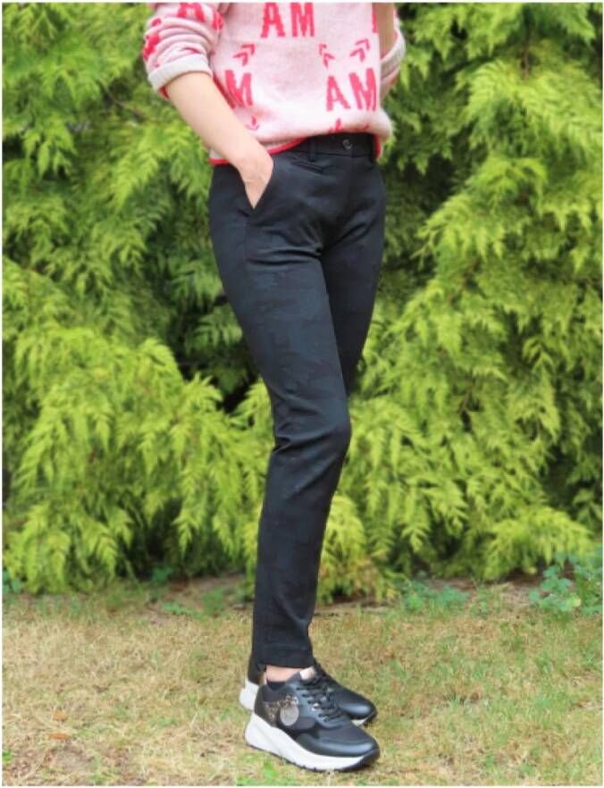 Mason's Slimme Camouflage Broek Black Dames
