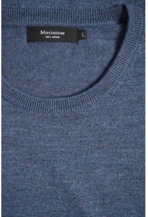 Matinique Round-neck Knitwear Blauw Heren