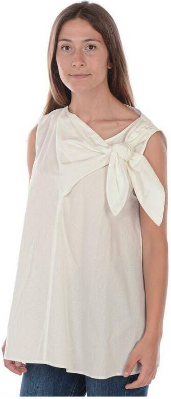 Max Mara 51610191000bianco -pusero Witte Blouse Wit Dames