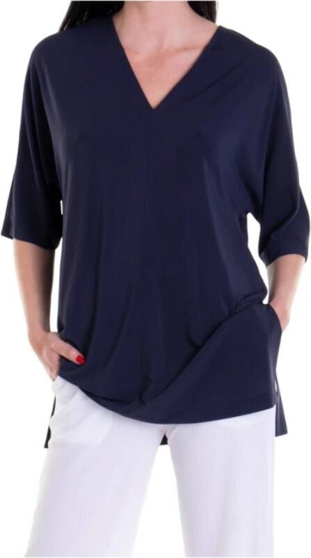 Max Mara Elegante Locarno Blouse Blauw Dames