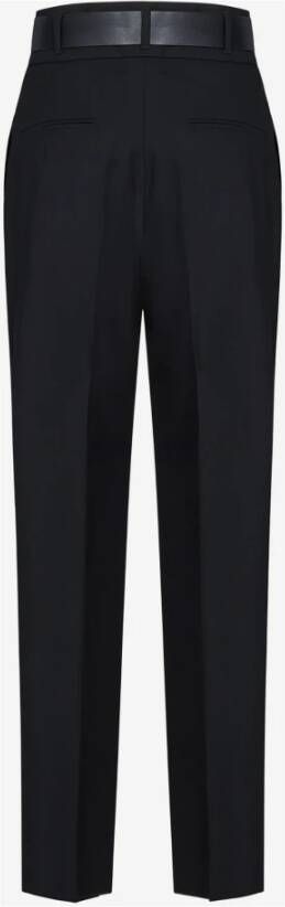 Max Mara Zwarte broek met hoge taille en riem Zwart Dames