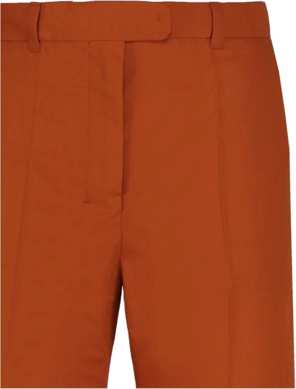 Max Mara Zijden Canvas Chinos Oranje Dames