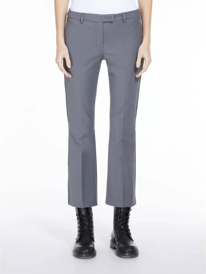 Max Mara Middengrijze Cropped Broek Grijs Dames