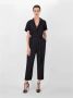 Max Mara Katoenen Poplin Jumpsuit met Mandarin Kraag Zwart Dames - Thumbnail 2