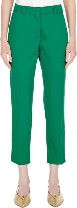 Max Mara Stretch Satijnen Broek Groen Dames